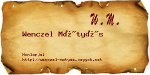 Wenczel Mátyás névjegykártya